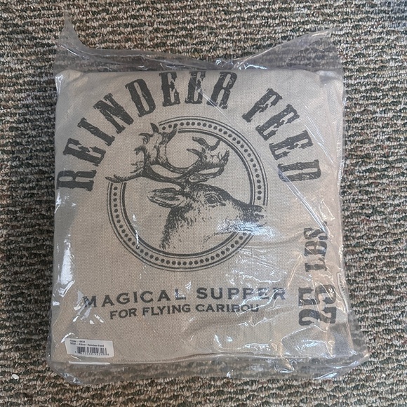NEW Primitives by Kathy Holiday Reindeer Feed Throw Pillow - Picture 1 of 2
